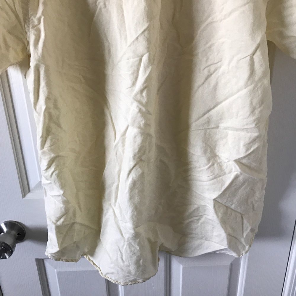Old navy mens linen cotton blend yellow button down shirt - Picture 6 of 9